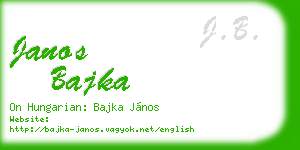 janos bajka business card
