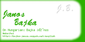 janos bajka business card